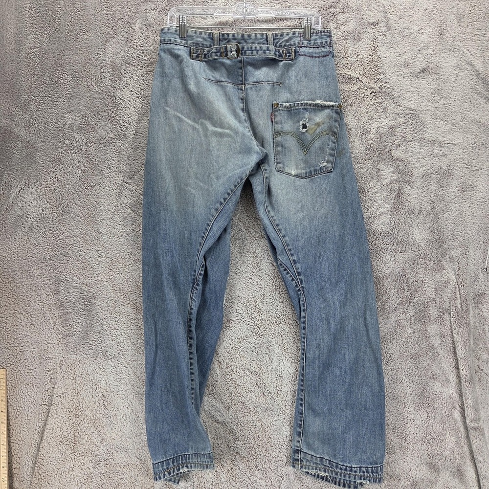 VTG Levis Engineered Jeans Mens Blue Twisted Buckle Back One Pocket Fits 30x30